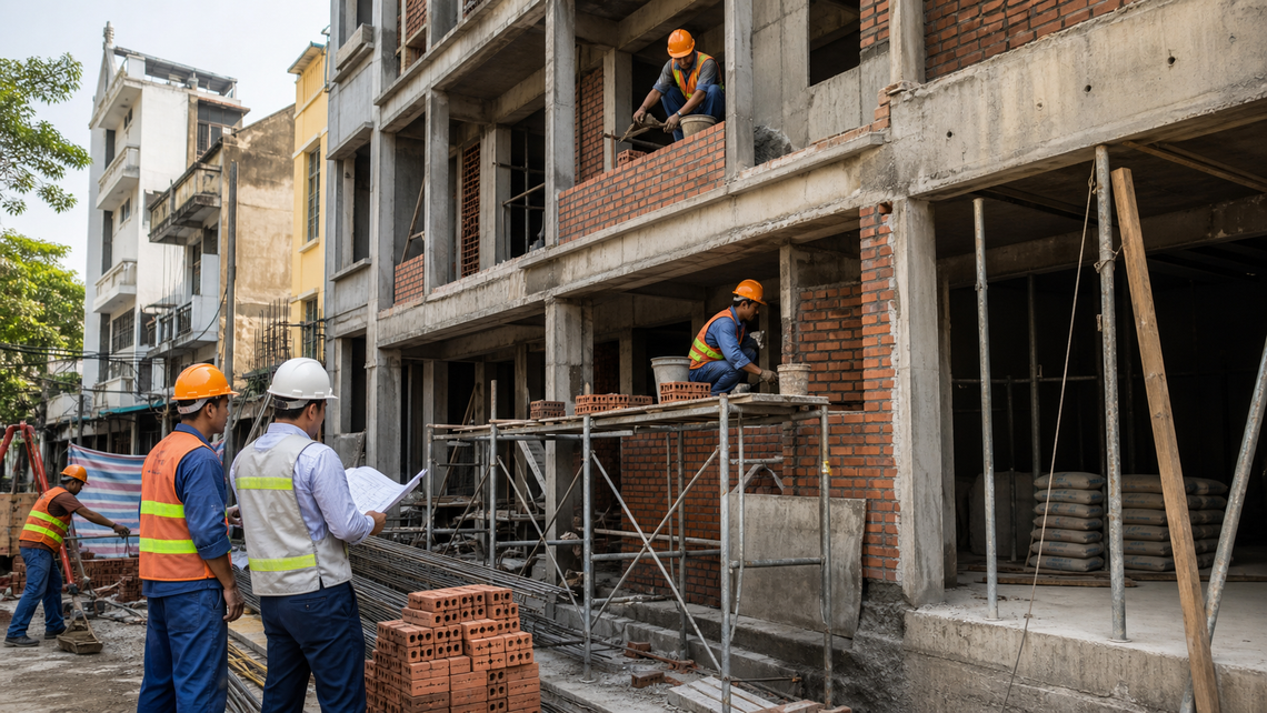 Báo giá thi công nhà trọn gói 2025 nhà dân dụng: đọc đúng để tránh phát sinh