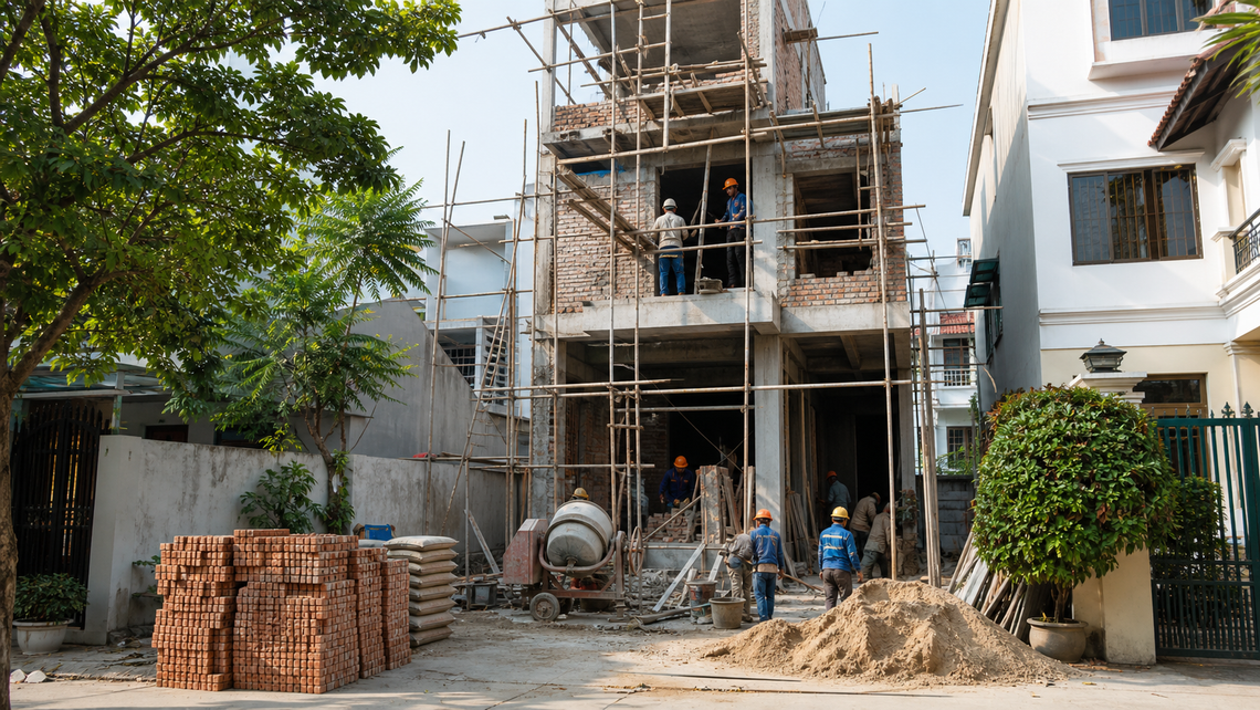 Thi công phần thô và hoàn thiện nhà ở trọn gói: kiểm soát chất lượng từ móng đến bàn giao